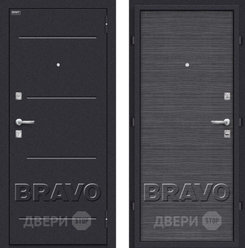 Входная металлическая Дверь Bravo Оптим Кобра Black Wood в Королёве