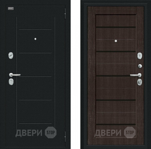 Входная металлическая Дверь Bravo Борн Букле черное/Wenge Veralinga в Королёве