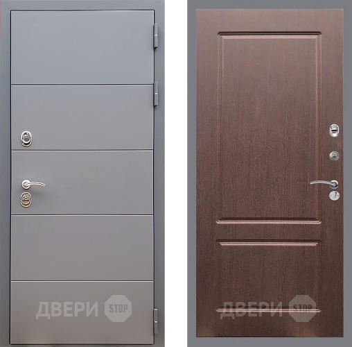 Входная металлическая Дверь Стоп АРТ ГРАФИТ ФЛ-117 Орех премиум в Королёве