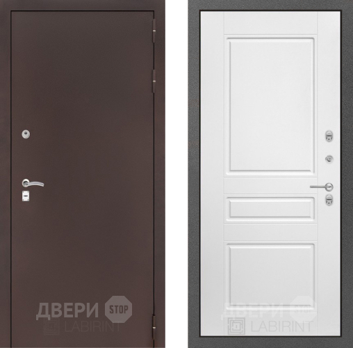 Дверь Лабиринт (LABIRINT) Classic антик медь 03 Белый софт в Королёве