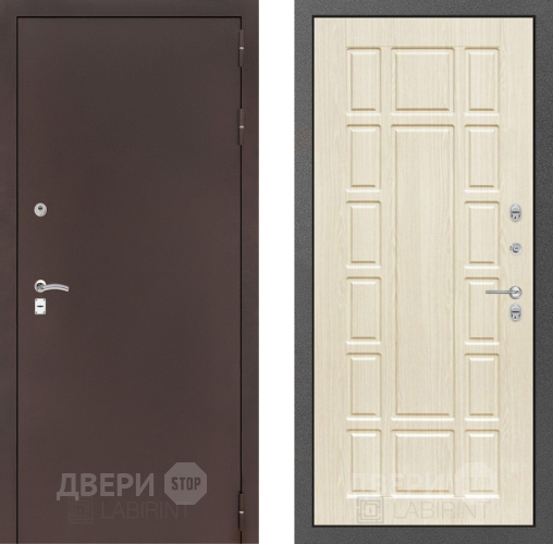 Дверь Лабиринт (LABIRINT) Classic антик медь 12 Беленый дуб в Королёве