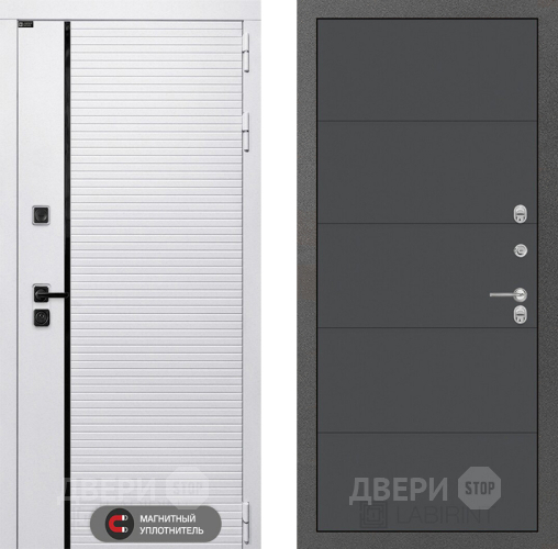 Входная металлическая Дверь Лабиринт (LABIRINT) Royal 13 Графит софт в Королёве